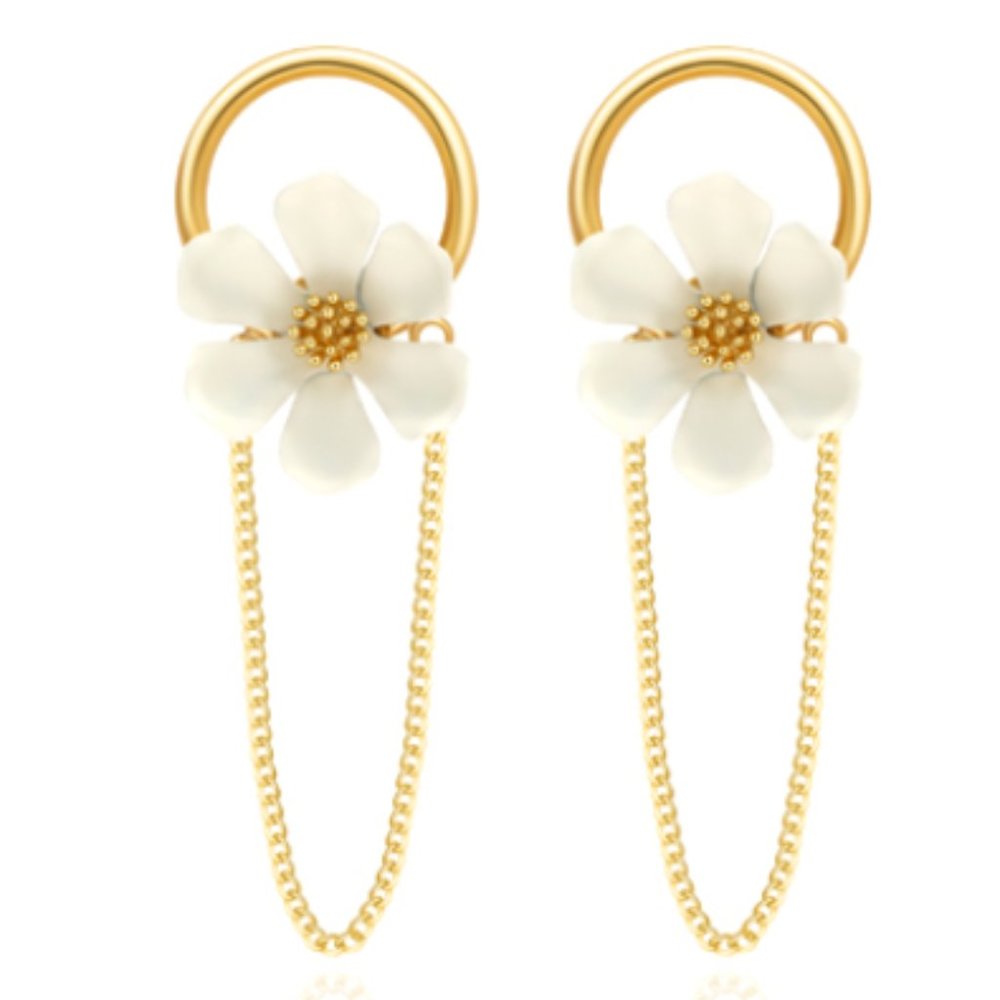 Petal pendant earrings
